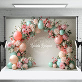 Aperturee - Aperturee Simple Floral Balloon Arch Wedding Photo Backdrop