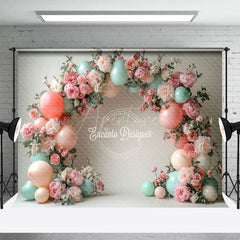 Aperturee - Aperturee Simple Floral Balloon Arch Wedding Photo Backdrop