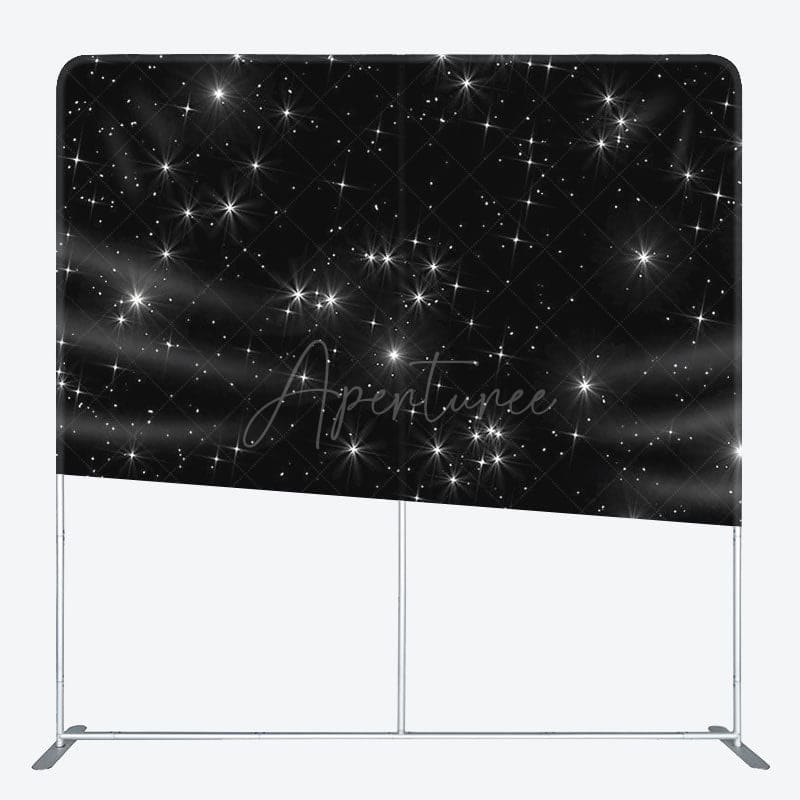 Aperturee - Aperturee Simple Glitter Star Fabric Backdrop Cover for Birthday