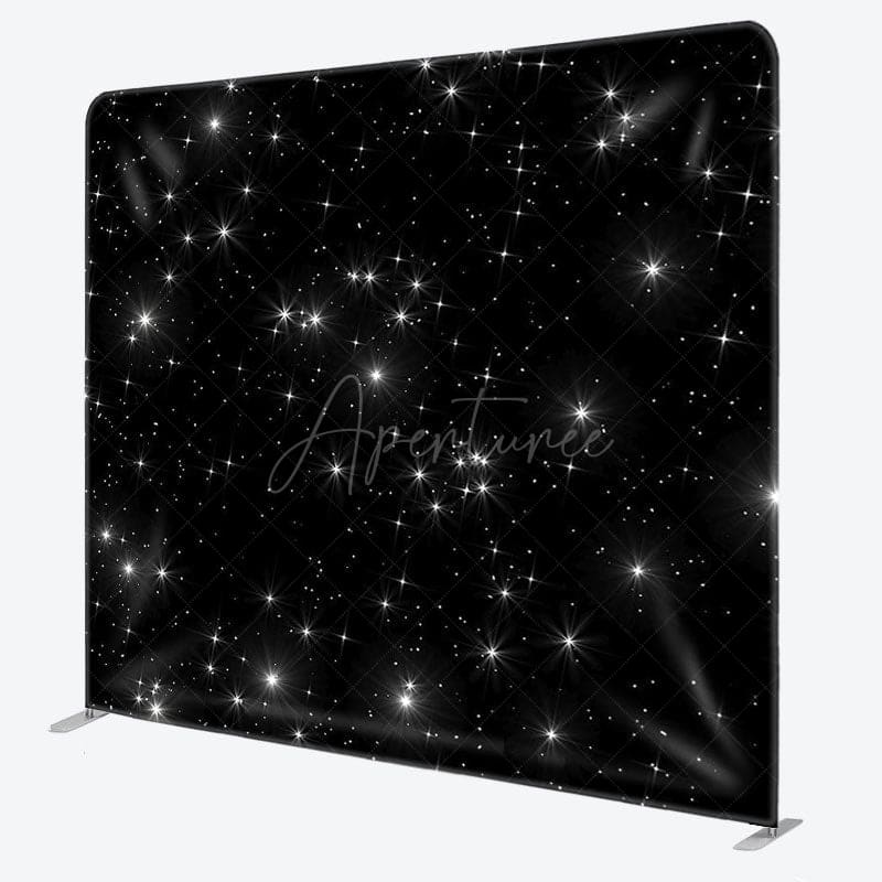 Aperturee - Aperturee Simple Glitter Star Fabric Backdrop Cover for Birthday