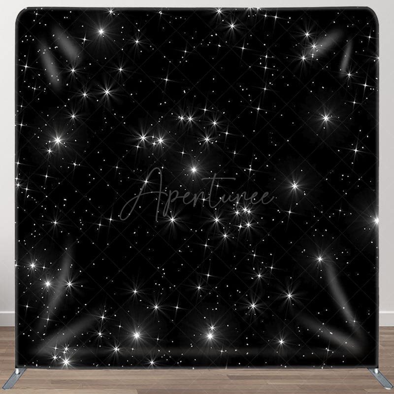 Aperturee - Aperturee Simple Glitter Star Fabric Backdrop Cover for Birthday