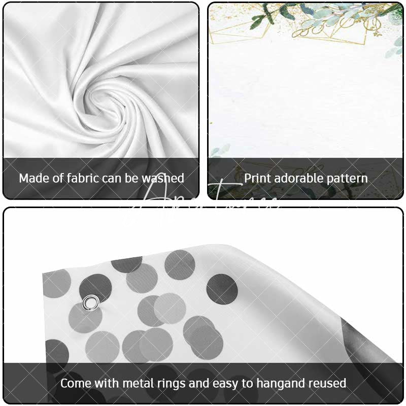 Aperturee - Aperturee Simple Green Leaves Gold Lines Garage Door Banner