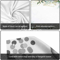 Aperturee - Aperturee Simple Green Leaves Gold Lines Garage Door Banner