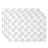 Aperturee - Aperturee Simple Lines Black White Bones Set of 4 Placemats