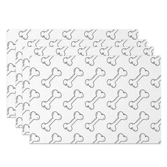 Aperturee - Aperturee Simple Lines Black White Bones Set of 4 Placemats