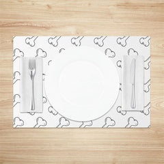 Aperturee - Aperturee Simple Lines Black White Bones Set of 4 Placemats