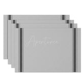 Aperturee - Aperturee Simple Modern Black Grey Dining Set of 4 Placemats