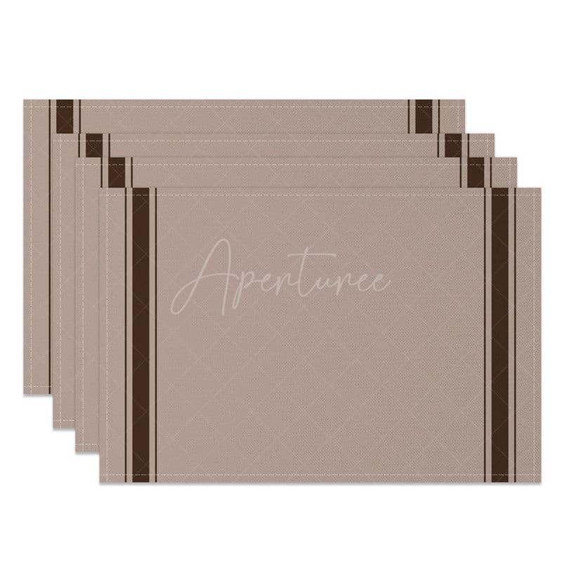 Aperturee - Aperturee Simple Modern Pink Brown Dining Set of 4 Placemats