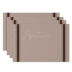 Aperturee - Aperturee Simple Modern Pink Brown Dining Set of 4 Placemats