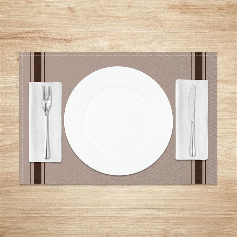 Aperturee - Aperturee Simple Modern Pink Brown Dining Set of 4 Placemats