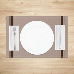 Aperturee - Aperturee Simple Modern Pink Brown Dining Set of 4 Placemats