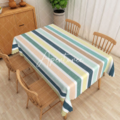 Aperturee - Aperturee Simple Pattern Rectangle Tablecloth For Home Decor