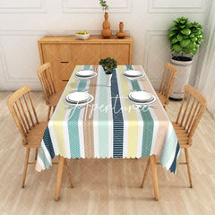 Aperturee - Aperturee Simple Pattern Rectangle Tablecloth For Home Decor