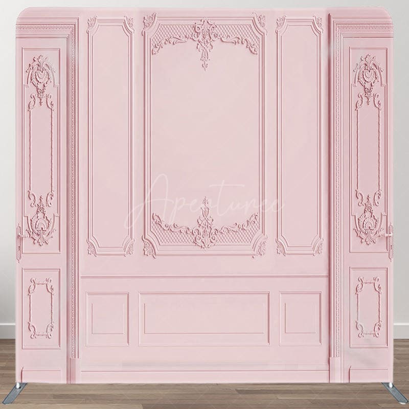 Aperturee - Aperturee Simple Pink Theme Fabric Backdrop Cover for Birthday