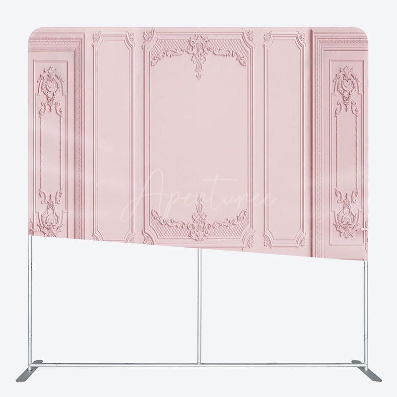 Aperturee - Aperturee Simple Pink Theme Fabric Backdrop Cover for Birthday