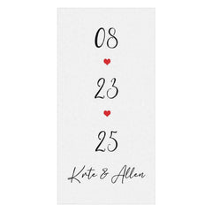 Aperturee - Aperturee Simple Red Heart Custom Est Name Beach Towel For Summer