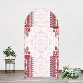Aperturee - Aperturee Simple Slovakia Pattern Happy Birthday Arch Backdrop