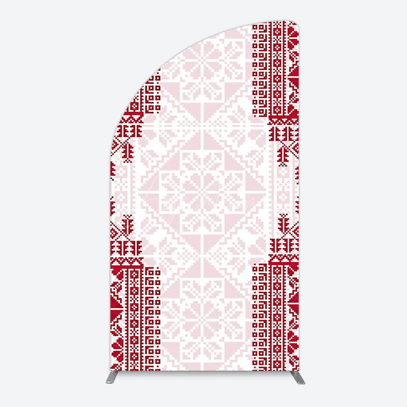 Aperturee - Aperturee Simple Slovakia Pattern Happy Birthday Half Moon Arch Backdrop