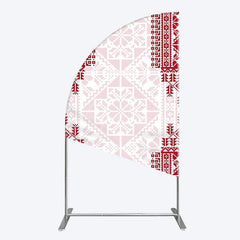 Aperturee - Aperturee Simple Slovakia Pattern Happy Birthday Half Moon Arch Backdrop