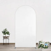 Aperturee - Aperturee Simple Solid Color White Theme Party Arch Backdrop