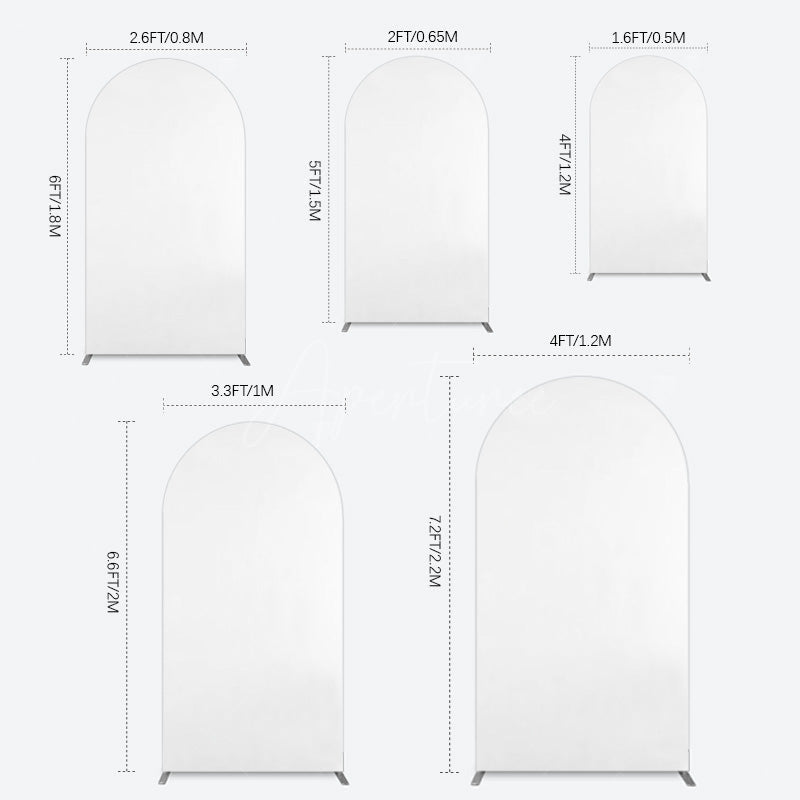 Aperturee - Aperturee Simple Solid Color White Theme Party Arch Backdrop