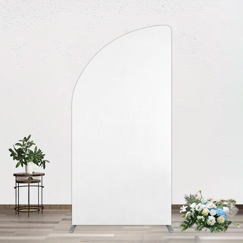 Aperturee - Aperturee Simple Solid Color White Theme Party Half Moon Arch Backdrop