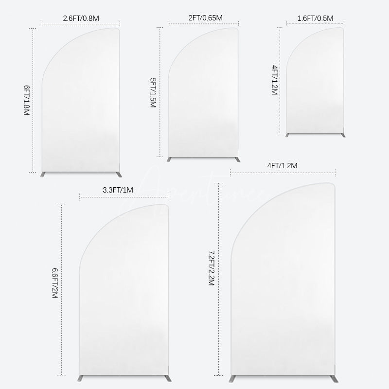 Aperturee - Aperturee Simple Solid Color White Theme Party Half Moon Arch Backdrop