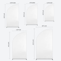 Aperturee - Aperturee Simple Solid Color White Theme Party Half Moon Arch Backdrop