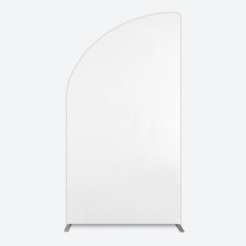 Aperturee - Aperturee Simple Solid Color White Theme Party Half Moon Arch Backdrop