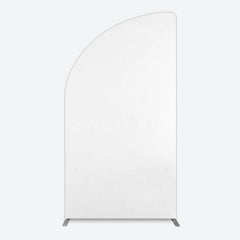 Aperturee - Aperturee Simple Solid Color White Theme Party Half Moon Arch Backdrop