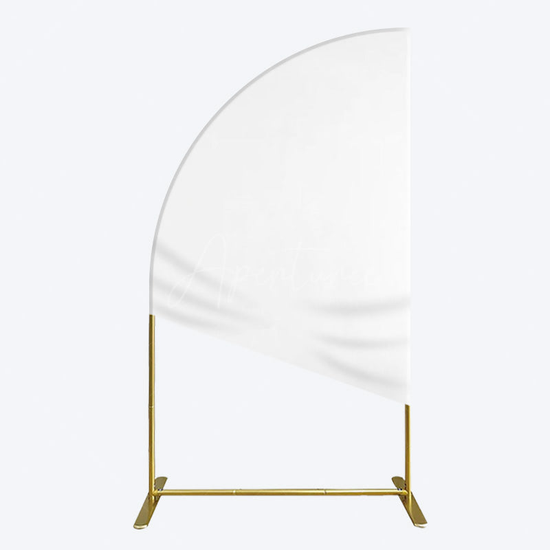 Aperturee - Aperturee Simple Solid Color White Theme Party Half Moon Arch Backdrop