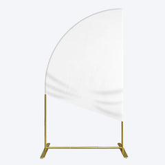 Aperturee - Aperturee Simple Solid Color White Theme Party Half Moon Arch Backdrop