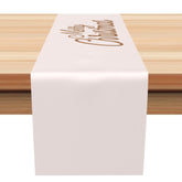 Aperturee - Aperturee Simple Solid Light Pink Merry Christmas Table Runner