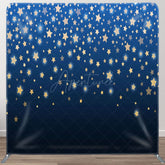 Aperturee - Aperturee Simple Sparkling Stars Blue Party Backdrop Cover