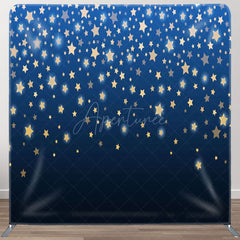 Aperturee - Aperturee Simple Sparkling Stars Blue Party Backdrop Cover