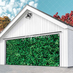 Aperturee - Aperturee Simple Spring Fresh Green Leaves Garage Door Banner