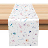 Aperturee - Aperturee Simple Spring Table Runner with Colorful Floral Pattern for Everyday Kitchen and Casual Dining Table Decor