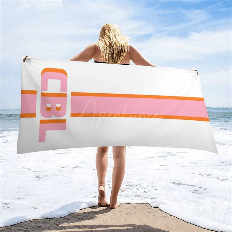 Aperturee - Aperturee Simple Stripe Summer Custom Name Beach Towel For Boy