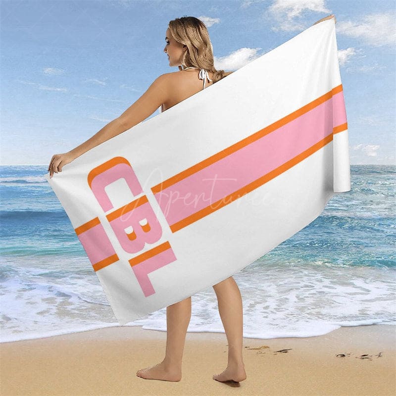 Aperturee - Aperturee Simple Stripe Summer Custom Name Beach Towel For Boy