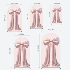 Aperturee - Aperturee Simple Sweet Dusty Pink Bow Birthday Arch Backdrop