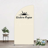 Aperturee - Aperturee Simple Vibe Western Region Birthday Half Moon Arch Backdrop