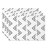 Aperturee - Aperturee Simple White and Black Abstract Lines Set of 4 Placemats for Modern Minimalist and Scandinavian Decor