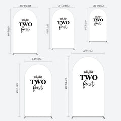 Aperturee - Aperturee Simple White Black Two Fast Birthday Arch Backdrop