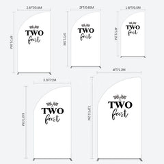 Aperturee - Aperturee Simple White Black Two Fast Birthday Half Moon Arch Backdrop