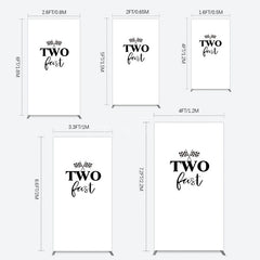 Aperturee - Aperturee Simple White Black Two Fast Birthday Rectangle Backdrop