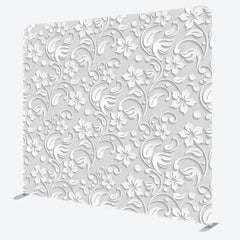 Aperturee - Aperturee Simple White Spiral Floral Backdrop Cover For Decor