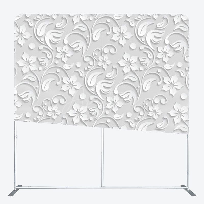 Aperturee - Aperturee Simple White Spiral Floral Backdrop Cover For Decor
