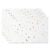 Aperturee - Aperturee Simple White Yellow Brown Stars Set of 4 Placemats