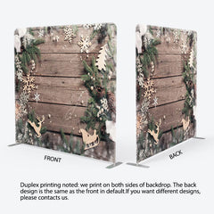 Aperturee - Aperturee Simple Wooden Winter Christmas Pillow Case Backdrop