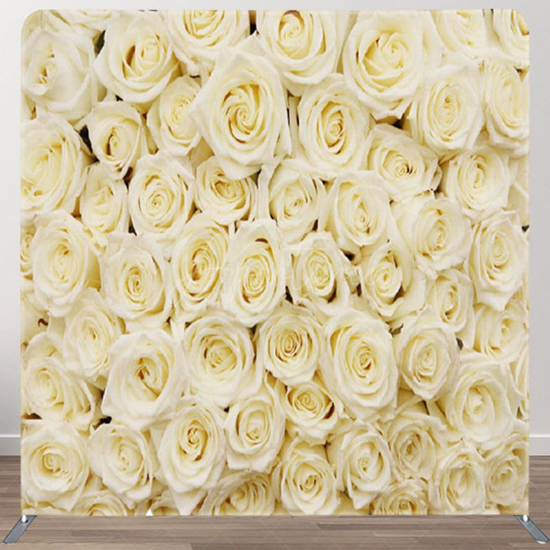Aperturee - Aperturee Simple Yellow Roses Backdrop Cover For Party Decor